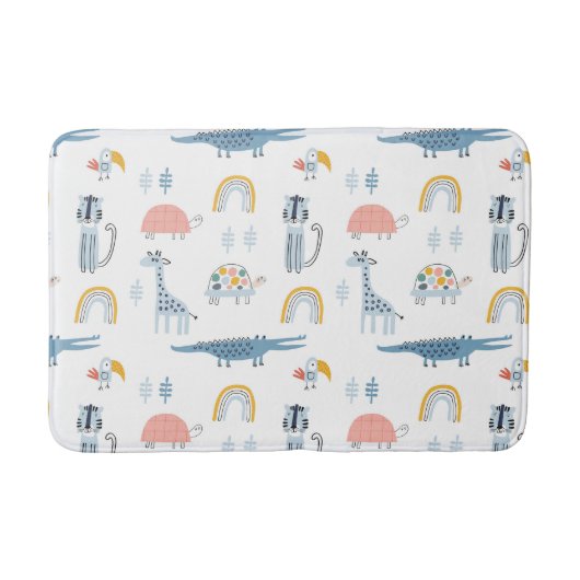 Tapis De Bain Motif de plaisir animal Doodle (Devant)