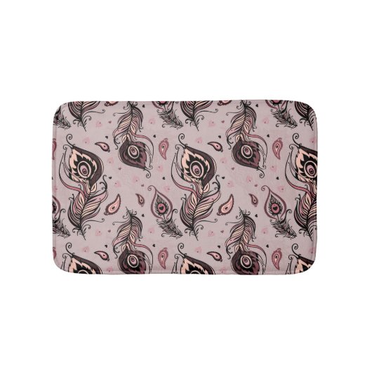 Tapis De Bain Motif de plume de paon (Devant)