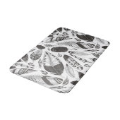 Tapis De Bain Motif de plumes noir et blanc (Angle)