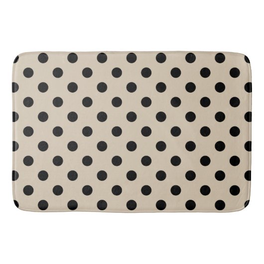 Tapis De Bain Motif de point noir de polka - Tan (Devant)