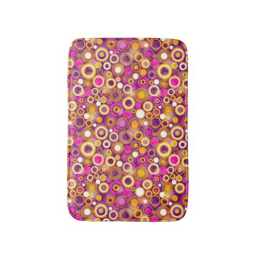 Tapis De Bain Motif de point violet de polka (Devant (Vertical))