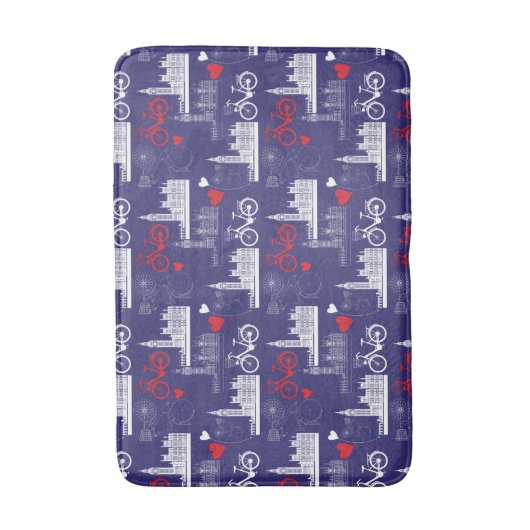 Tapis De Bain Motif de points de repère de Londres (Devant (Vertical))
