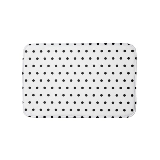 Tapis De Bain Motif de pois noir et blanc (Devant)