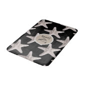 Tapis De Bain Motif de poisson étoilé noir Monogramme beige noir (Angle)