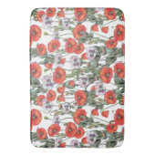 Tapis De Bain Motif de Poppies rouges et violettes (devant Vertical)