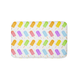 Tapis De Bain Motif de Popsicle de l'aquarelle estivale savoureu