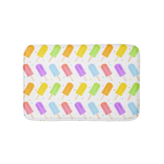 Tapis De Bain Motif de Popsicle de l'aquarelle estivale savoureu (Devant)