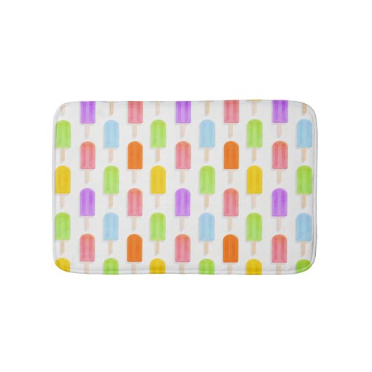 Tapis De Bain Motif de Popsicles arc-en-ciel d'été (Devant)
