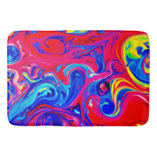 Tapis De Bain Motif de projection de couleur vive
