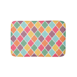 Tapis De Bain Motif de quatrefoil oriental coloré