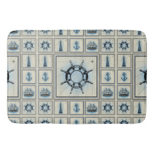 Tapis De Bain Motif de rangement de roues du navire vintage