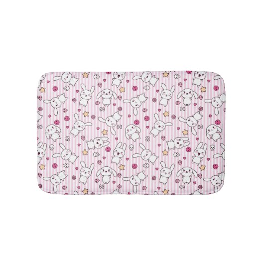 Tapis De Bain motif de rayures de kawaii (Devant)