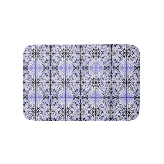 Tapis De Bain Motif de répétition Abstrait blanc pourpre (Devant)