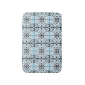 Tapis De Bain Motif de répétition Abstrait bleu noir blanc (Devant (Vertical))