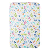 Tapis De Bain Motif de répétition de Feuilles intégrés multicolo (devant Vertical)