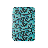 Tapis De Bain Motif de répétition feuille bleue (Devant (Vertical))