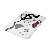 Tapis De Bain Motif de rétention : Abstrait noir, blanc, gris et (Angle)