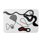 Tapis De Bain Motif de rétention : Abstrait noir, blanc, gris et (Devant)