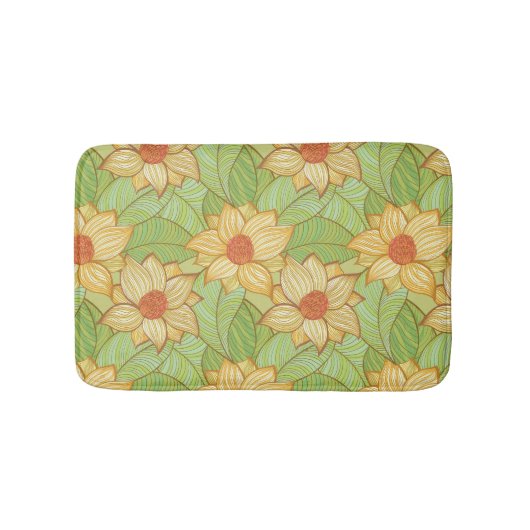 Tapis De Bain Motif de Retro Magnolia (Devant)