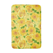 Tapis De Bain Motif de rose d'aquarelle jaune (Devant (Vertical))