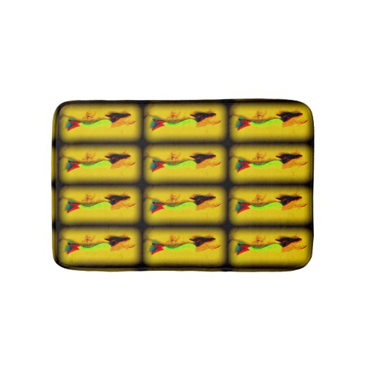 Tapis De Bain motif de sirènes vertes nageant (Devant)