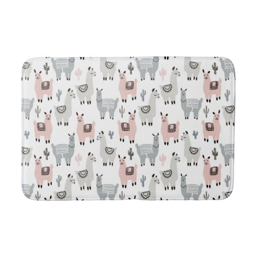Tapis De Bain Motif de sourire de lamas (Devant)