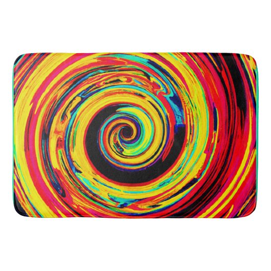 Tapis De Bain Motif de spirale coloré (Devant)
