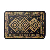 Tapis De Bain Motif de surface abstrait boho or noir (Devant)