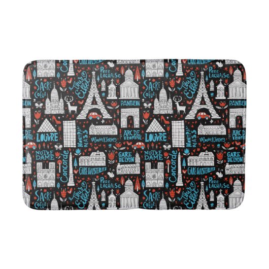 Tapis De Bain Motif de symboles de la France | (Devant)