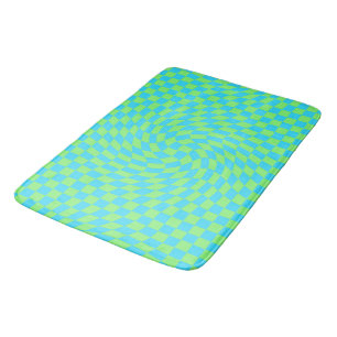 Tapis De Bain Motif de tableau de bord bleu clair et vert dépoli