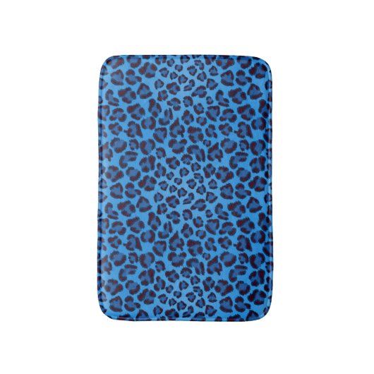 Tapis De Bain motif de texture de léopard bleu (Devant (Vertical))