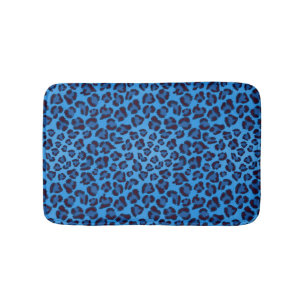 Tapis De Bain motif de texture de léopard bleu