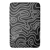 Tapis De Bain Motif de texture géométrique noir et blanc  (devant Vertical)