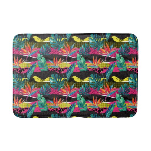 Tapis De Bain Motif de texture tropicale Abstraite de Neon (Devant)