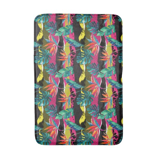Tapis De Bain Motif de texture tropicale Abstraite de Neon (Devant (Vertical))