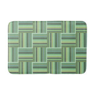 Tapis De Bain Motif de tissage à rayures vert olive