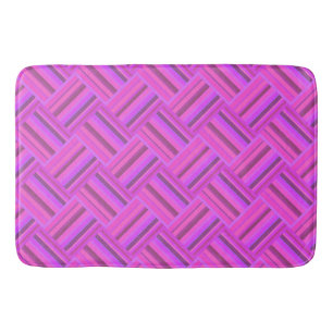 Tapis De Bain Motif de tissage en diagonale à rayures roses