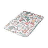 Tapis De Bain Motif de touristes en pastel (Angle)