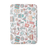 Tapis De Bain Motif de touristes en pastel (Devant (Vertical))