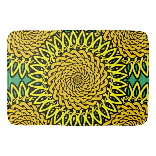 Tapis De Bain Motif de tournesol de noeud celtique (Devant)