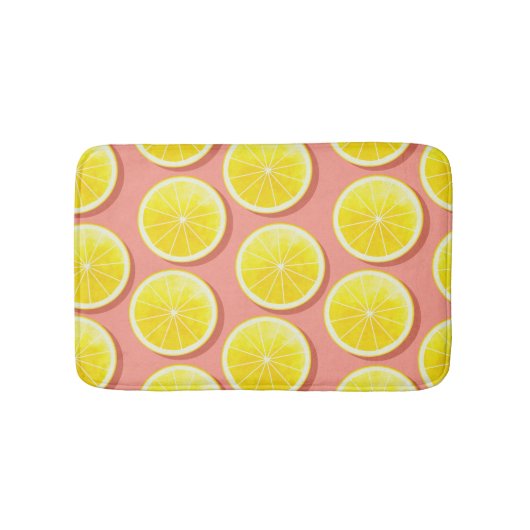 Tapis De Bain Motif de tranches de citron d'été (Devant)