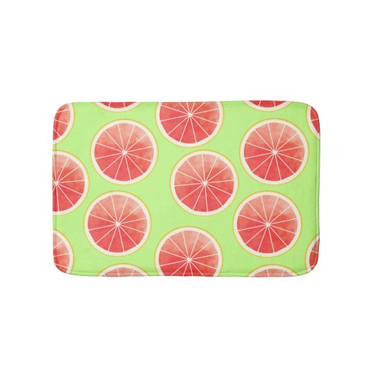 Tapis De Bain Motif de tranches de pamplemousse rose (Devant)