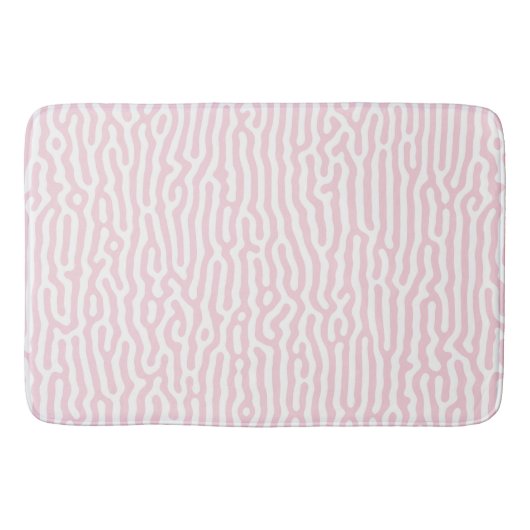 Tapis De Bain Motif de Turing rose et blanc (Devant)