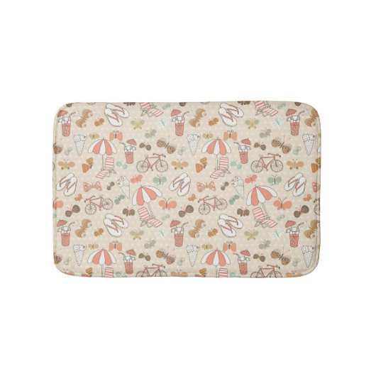 Tapis De Bain Motif de vacances d'été (Devant)