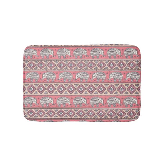 Tapis De Bain Motif d'éléphant rose (Devant)