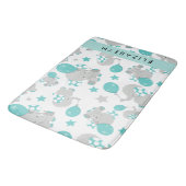 Tapis De Bain Motif D'Eléphants, Eléphants Mignons, Votre Nom (Angle)
