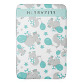 Tapis De Bain Motif D'Eléphants, Eléphants Mignons, Votre Nom (devant Vertical)
