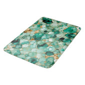 Tapis De Bain Motif d'encre d'alcool Mint Vert or (Angle)