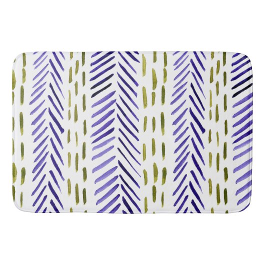 Tapis De Bain Motif d'épine bovine en violet et vert (Devant)