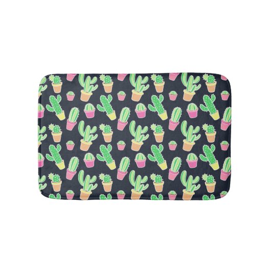 Tapis De Bain Motif des cactus à aquarelle de Neon (Devant)